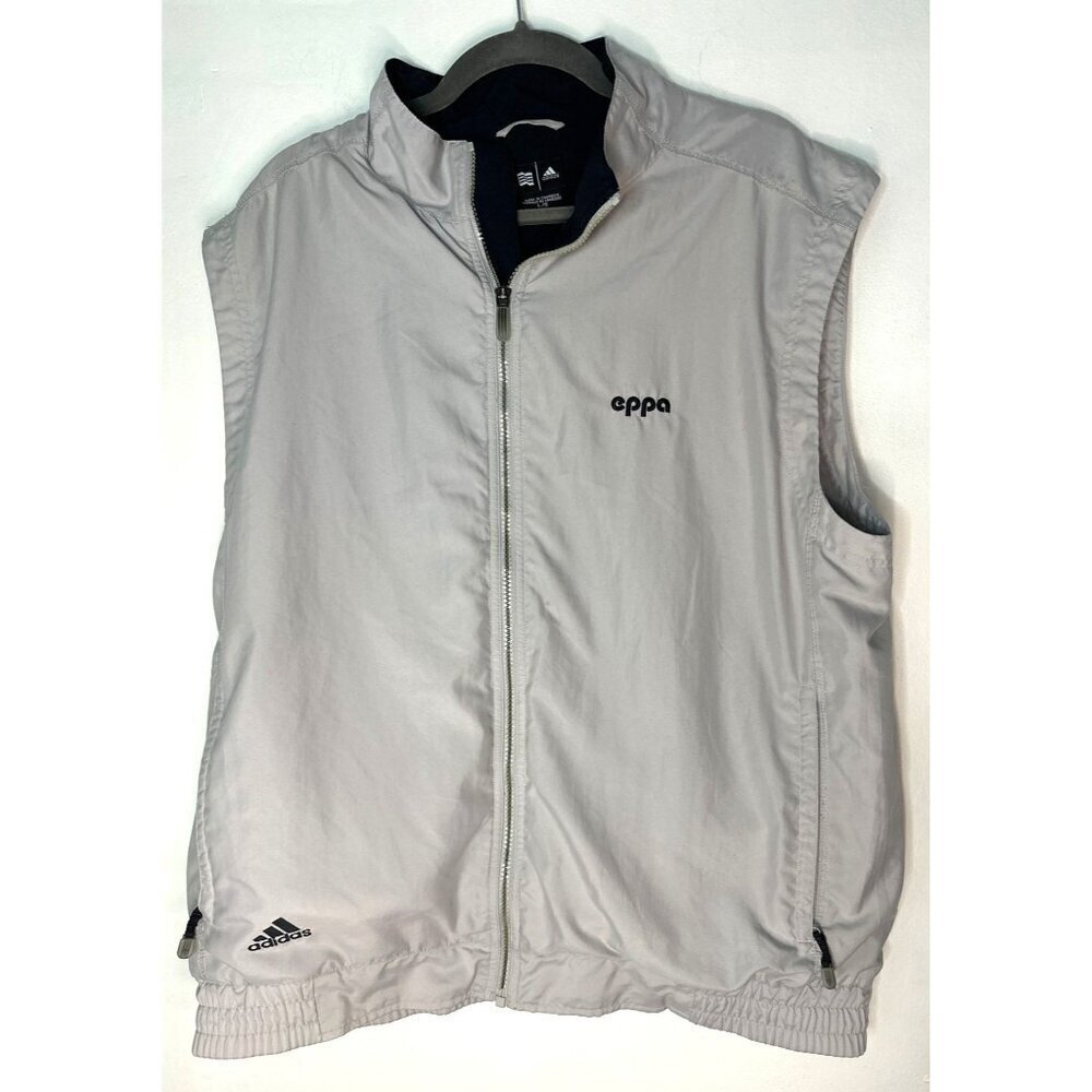 Adidas Men’s Large ClimaShell Gray Vest – Wind Resistant Activewear utility fall
